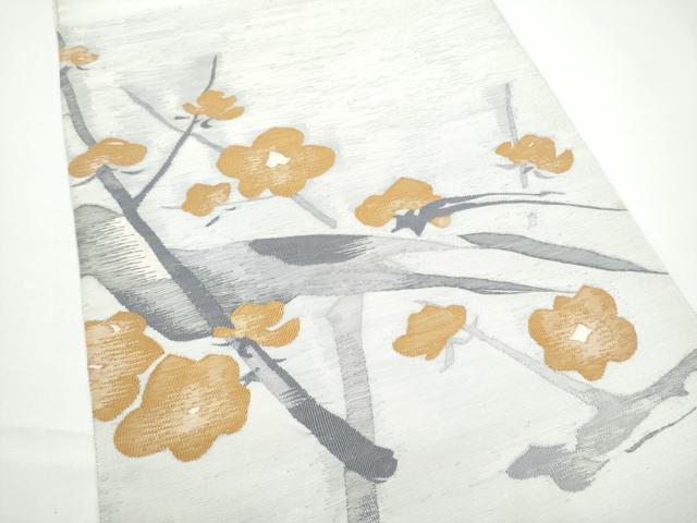 平和屋着物●太鼓柄袋帯 すくい織 枝梅文 正絹 逸品 CABN2777hy