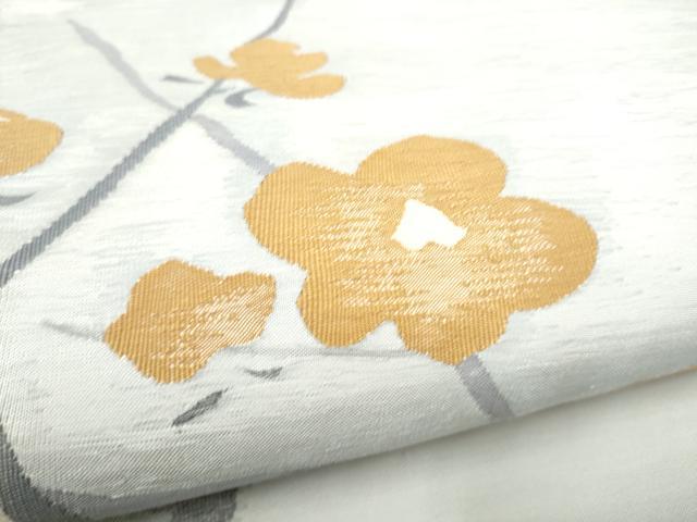 平和屋着物●太鼓柄袋帯 すくい織 枝梅文 正絹 逸品 CABN2777hy