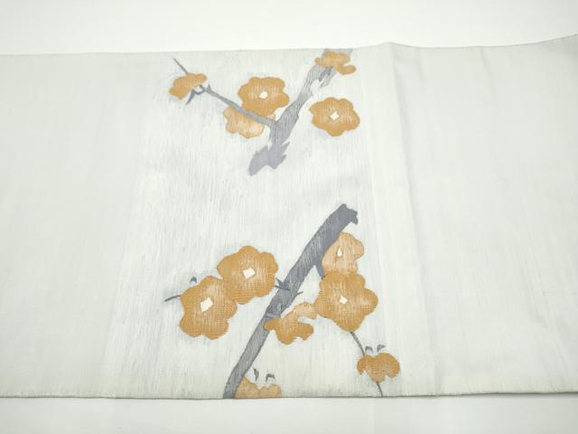 平和屋着物●太鼓柄袋帯 すくい織 枝梅文 正絹 逸品 CABN2777hy