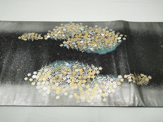平和屋着物●玉虫金彩 加藤信和 西陣 京藝謹製 六通柄袋帯 螺旋 舞花文 金彩 共箱・証紙付き 正絹 逸品 未使用 CABN2796hy