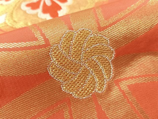 平和屋着物●西陣 川島織物 六通柄 本袋帯 七宝花文 金銀糸 正絹 逸品 CABN2805vp