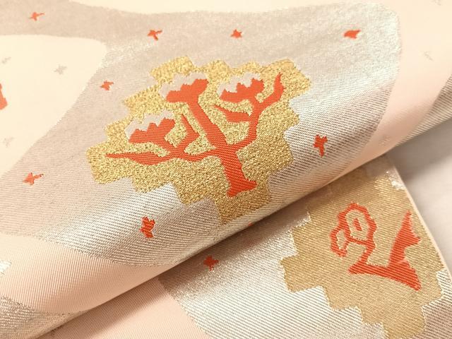 平和屋着物●西陣 川島織物 六通柄 本袋帯 吉祥花文 金銀糸 正絹 逸品 CABN2810vp
