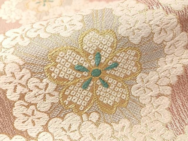 平和屋着物●六通柄袋帯 唐織 舞花文 金銀糸 正絹 逸品 CABN2812vp