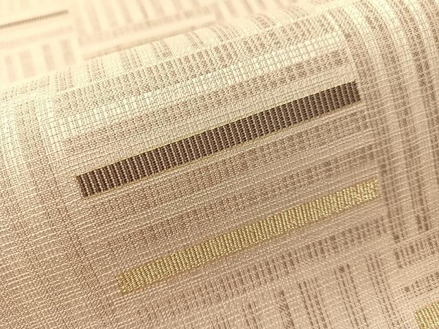 平和屋着物●全通柄袋帯 市松柄 金糸 正絹 逸品 未使用 CABN2818vp