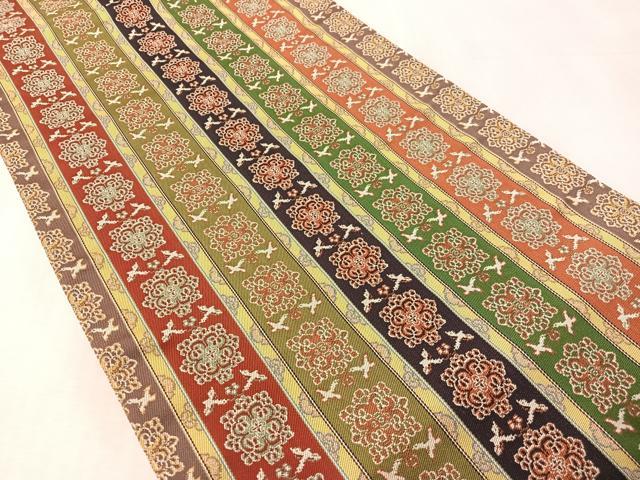 平和屋着物●全通柄袋帯 唐華雙鳥長斑錦 正絹 逸品 CABN2830vp