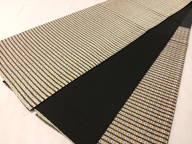 平和屋着物●六通柄袋帯 紹巴 格子柄 銀糸 正絹 逸品 未使用 CABN2851vp