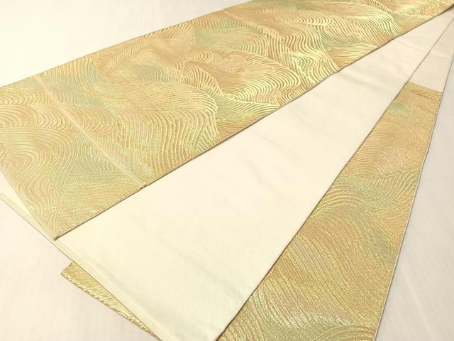 平和屋着物●西陣 川島織物 六通柄 本袋帯 立波文 金糸 正絹 逸品 CABN2873vp