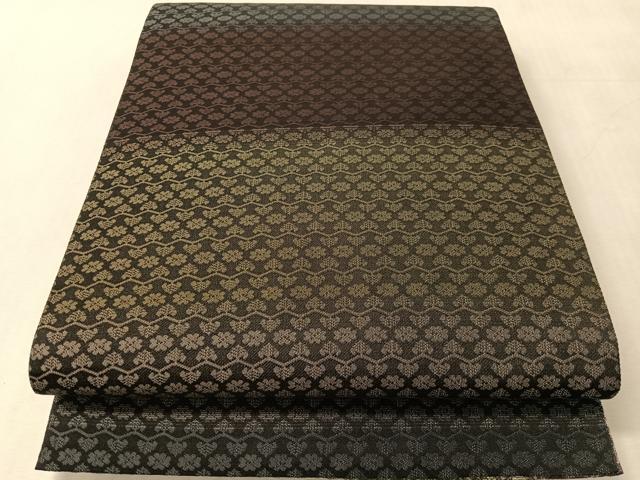 平和屋着物●両面 全通柄袋帯 ふくれ織 斜線文 金銀糸 正絹 逸品 CABN2885vp