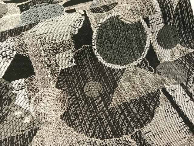 平和屋着物●六通柄袋帯 伝統工芸士 吉翔 吉祥文 黒地 銀糸 正絹 逸品 CABN2933vp