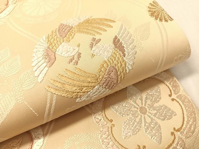 平和屋着物●六通柄袋帯 唐織 宮廷有職文様 金糸 正絹 逸品 CABN2940vp