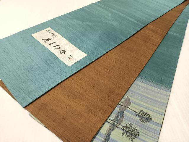 平和屋着物●よねざわ 新田工房 太鼓柄袋帯 紅花紬 風景文 証紙付き 正絹 逸品 CABN3001vp