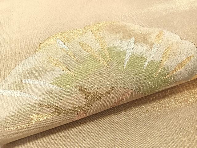 平和屋着物●爪掻き本綴れ 太鼓柄袋帯 松 金銀糸 正絹 逸品 CABN3003vp