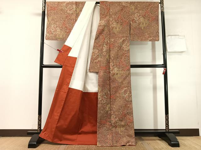 平和屋着物●二代目更甚 江戸更紗 小紋 紬地 切嵌花鼓文 正絹 逸品 未使用 CABN3051vp