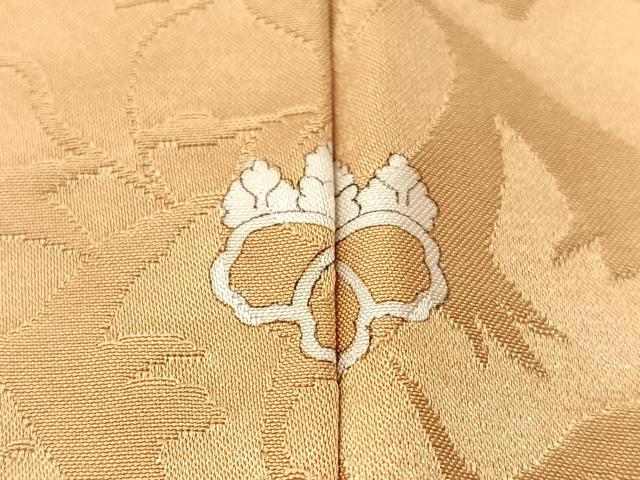 平和屋着物●上質な色無地 飛鶴地紋 飴色 正絹 逸品 CABN3053vp