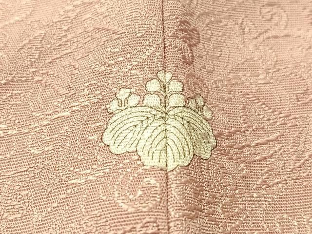 平和屋着物●上質な色無地 鳳凰唐草地紋 石竹色 西部百貨店扱い 正絹 逸品 CABN3054vp