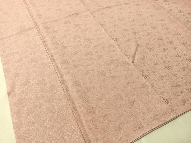 平和屋着物●上質な色無地 鳳凰唐草地紋 石竹色 西部百貨店扱い 正絹 逸品 CABN3054vp
