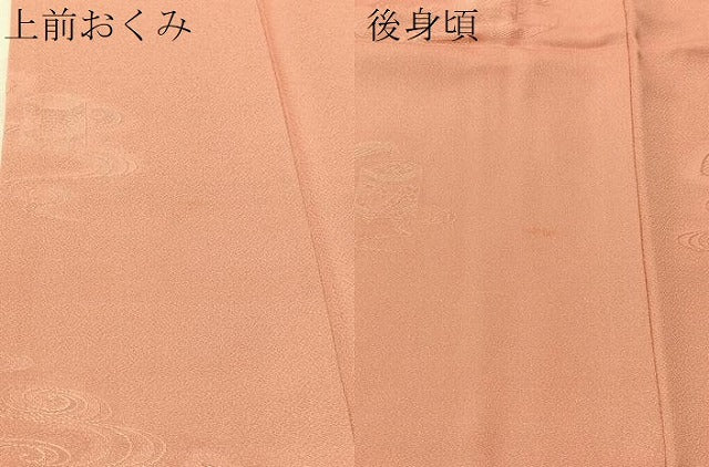 平和屋着物●上質な色無地 貝桶地紋 薄紅色 正絹 逸品 CABN3055vp