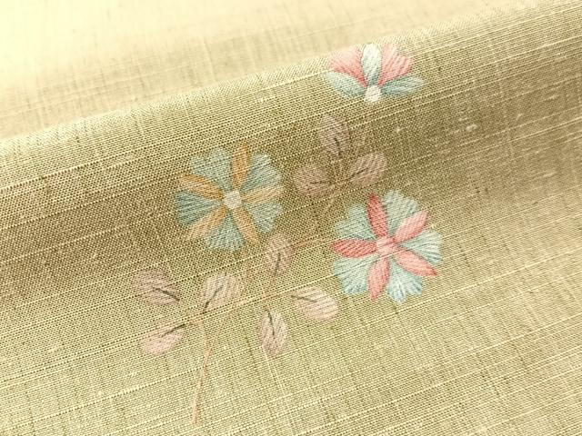 平和屋着物●訪問着 紬地 草花文 鈴乃屋扱い 正絹 逸品 未使用 CABN3074vp