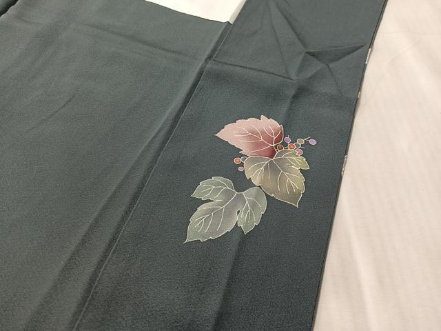 平和屋着物●本加賀友禅作家 友野雅子 訪問着 葡萄蔦の葉文 ロング丈 正絹 逸品 CABN3120vp