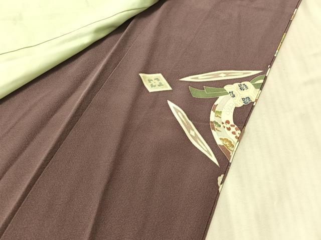 平和屋着物●豪華色留袖 駒刺繍 束ね熨斗花丸文 金彩 正絹 逸品 CABN3126vp