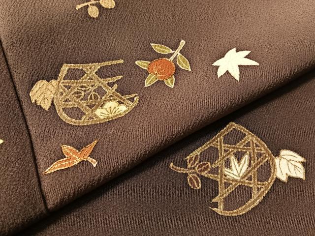 平和屋着物●訪問着 駒刺繍 花篭文 暈し染め 金彩 ロング丈 正絹 逸品 CABN3133vp
