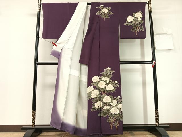 平和屋着物●訪問着 枝牡丹 金彩 鬼しぼ縮緬 正絹 逸品 CABN3134vp