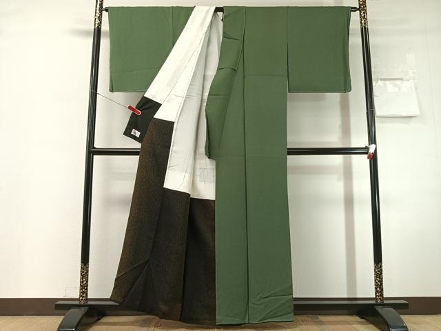 平和屋着物●上質な色無地 革色 やまと誂製 正絹 逸品 未使用 CABN3150vp