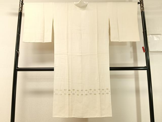 平和屋着物●長襦袢 袷 寿光織 扇面文 金銀糸 さが美扱い 広衿仕立て 正絹 逸品 未使用 CABN3155vp