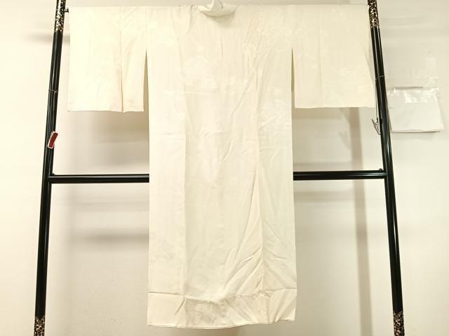 平和屋着物●長襦袢 袷 打ち出の小槌地紋 生成り色 半衿刺繍 広衿仕立て 正絹 逸品 CABN3160vp