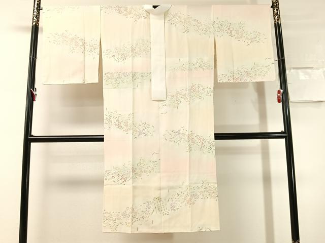 平和屋着物●長襦袢 無双仕立て 草花文 暈し染め 正絹 逸品 未使用 CABN3161vp