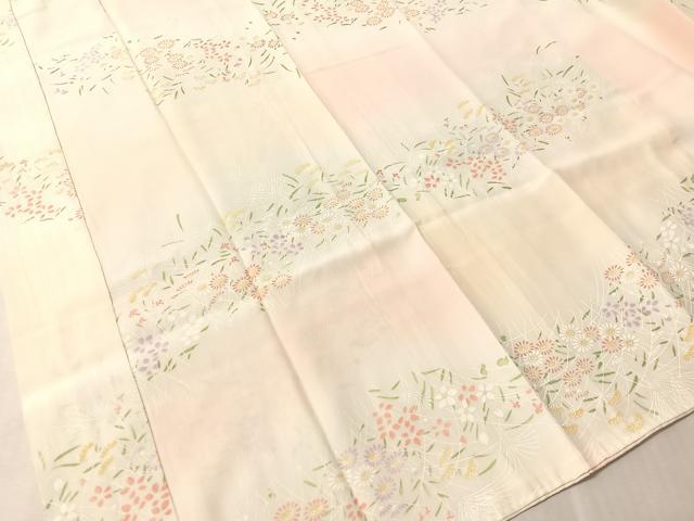 平和屋着物●長襦袢 無双仕立て 草花文 暈し染め 正絹 逸品 未使用 CABN3161vp