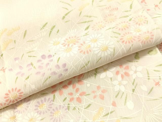 平和屋着物●長襦袢 無双仕立て 草花文 暈し染め 正絹 逸品 未使用 CABN3161vp