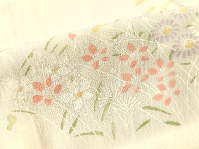 平和屋着物●長襦袢 無双仕立て 草花文 暈し染め 正絹 逸品 未使用 CABN3161vp