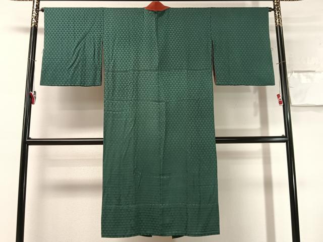 平和屋着物●長襦袢 無双仕立て 鱗地紋b 高麗納戸色 半衿刺繍 正絹 逸品 CABN3162vp