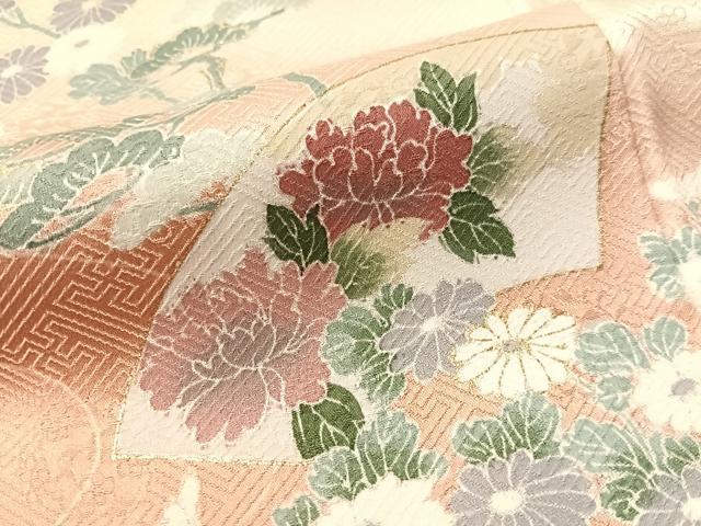平和屋着物●訪問着 地紙鳳凰花文 暈し染め 金彩 正絹 逸品 未使用 CABN3170vp