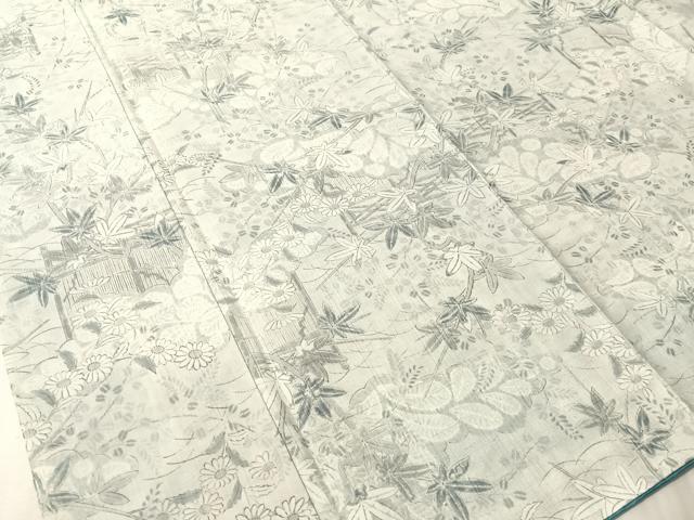 平和屋着物●上質な小紋 紬地 草花文 正絹 逸品 CABN3178vp