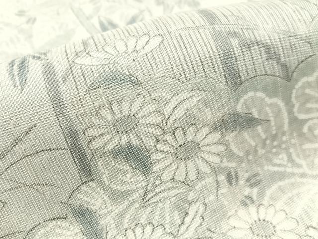 平和屋着物●上質な小紋 紬地 草花文 正絹 逸品 CABN3178vp