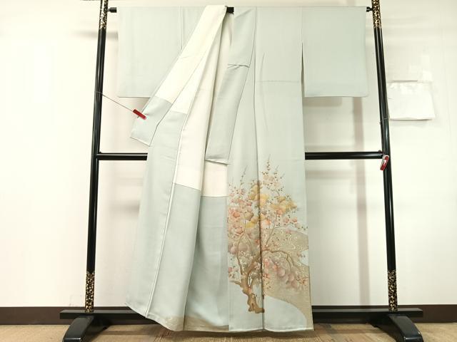 平和屋着物●豪華色留袖 流水枝花文 金銀彩 正絹 逸品 CABN3188vp