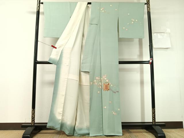 平和屋着物●訪問着 駒刺繍 貝桶花文 金彩 正絹 逸品 CABN3196vp