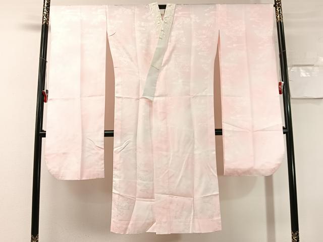 平和屋着物●振袖用長襦袢 無双仕立て 地紙花地紋 暈し染め 半衿刺繍 洗える着物 CABN3198vp