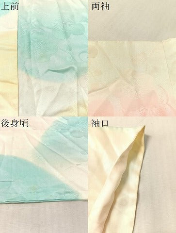 平和屋着物●振袖用長襦袢 無双仕立て 梅花地紋 暈し染め 正絹 逸品 CABN3199vp