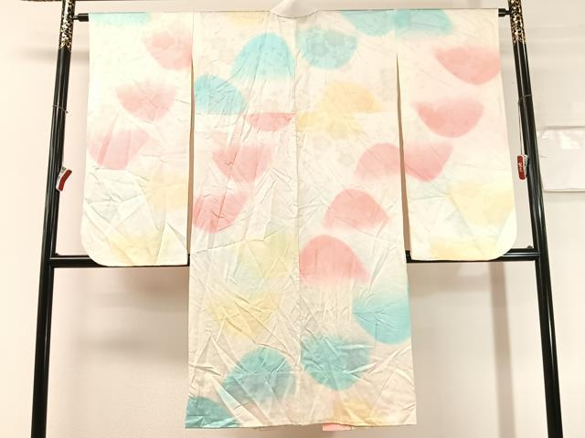 平和屋着物●振袖用長襦袢 無双仕立て 梅花地紋 暈し染め 正絹 逸品 CABN3199vp