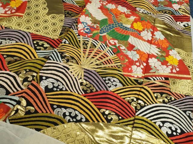 平和屋本店●色打掛 お引きずり 和装 婚礼 結婚式 花嫁 神社挙式 唐織 扇面鳳凰立波文 金銀糸 逸品 CABN3536ze
