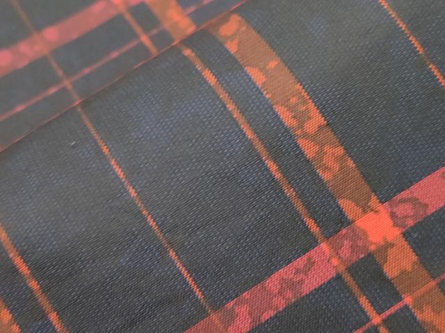 平和屋着物●両面 六通柄袋帯 本場縞大島紬地 絞り 花蝶文 正絹 逸品 CABN3629dy