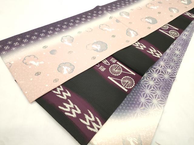 平和屋着物●両面 両方向 全通柄袋帯 雪輪兎文 金糸 やまと誂製 正絹 逸品 CABN3644dy