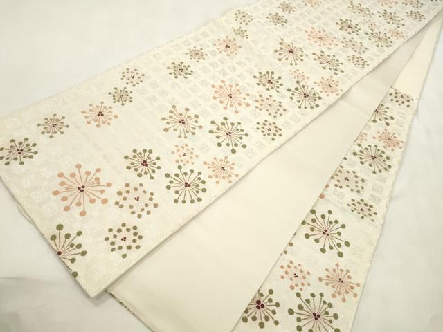 平和屋着物●こむさでもーど・COMME CA DU MODE 六通柄袋帯 抽象文様 銀糸 やまと誂製 正絹 逸品 CABN3647dy