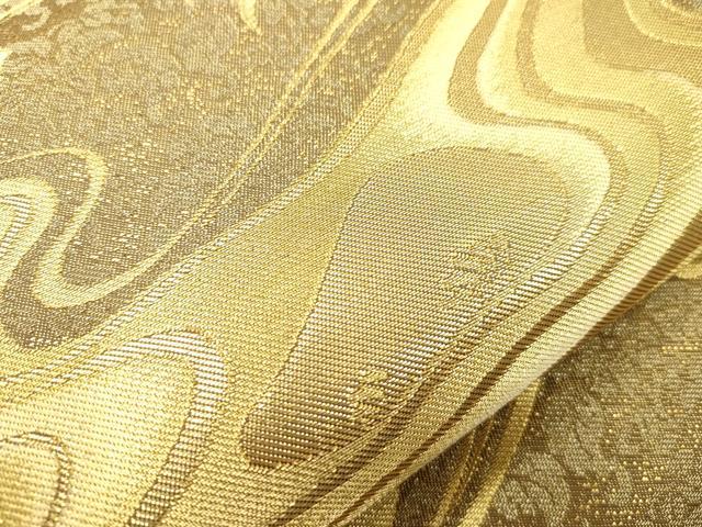 平和屋着物●西陣 川島織物 六通柄 本袋帯 流水舞蝶文 金糸 正絹 逸品 CABN3738dy