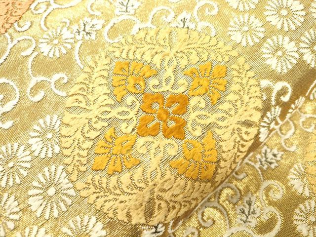 平和屋着物●紋屋井関 御寮織 六通柄袋帯 草花丸文 金糸 正絹 逸品 CABN3748dy