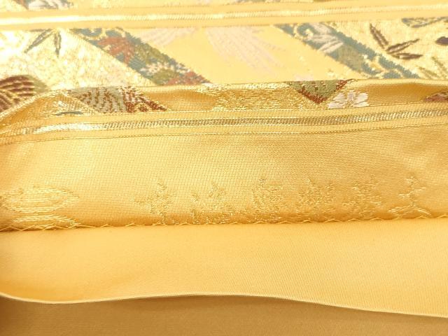 平和屋着物●西陣河村織物謹製・手織り 六通柄袋帯 京洛舞楽菱文 金糸 正絹 逸品 CABN3753dy