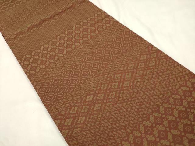 平和屋着物●こむさでもーど・COMME CA DU MODE 六通柄袋帯 横段幾何学文 正絹 逸品 CABN3770dy